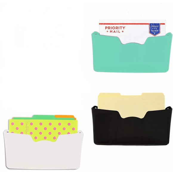 3-Pack Simple Houseware Single Pocket Wall Mount File Holder, Assorted Colors* - Picture 5 of 6